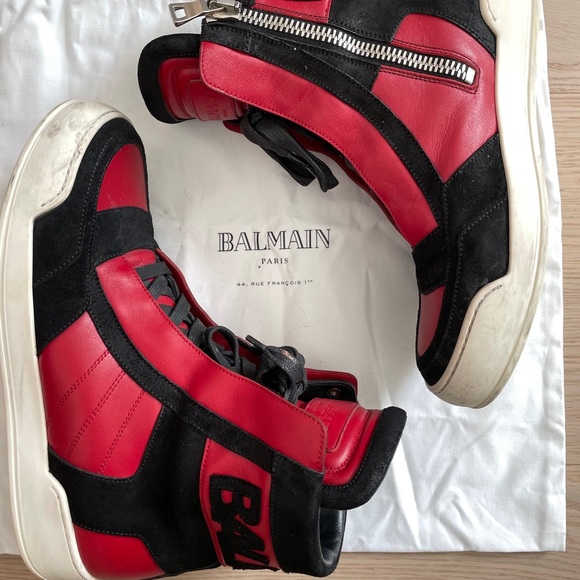 Balmain red high tops - Picture 4 of 6